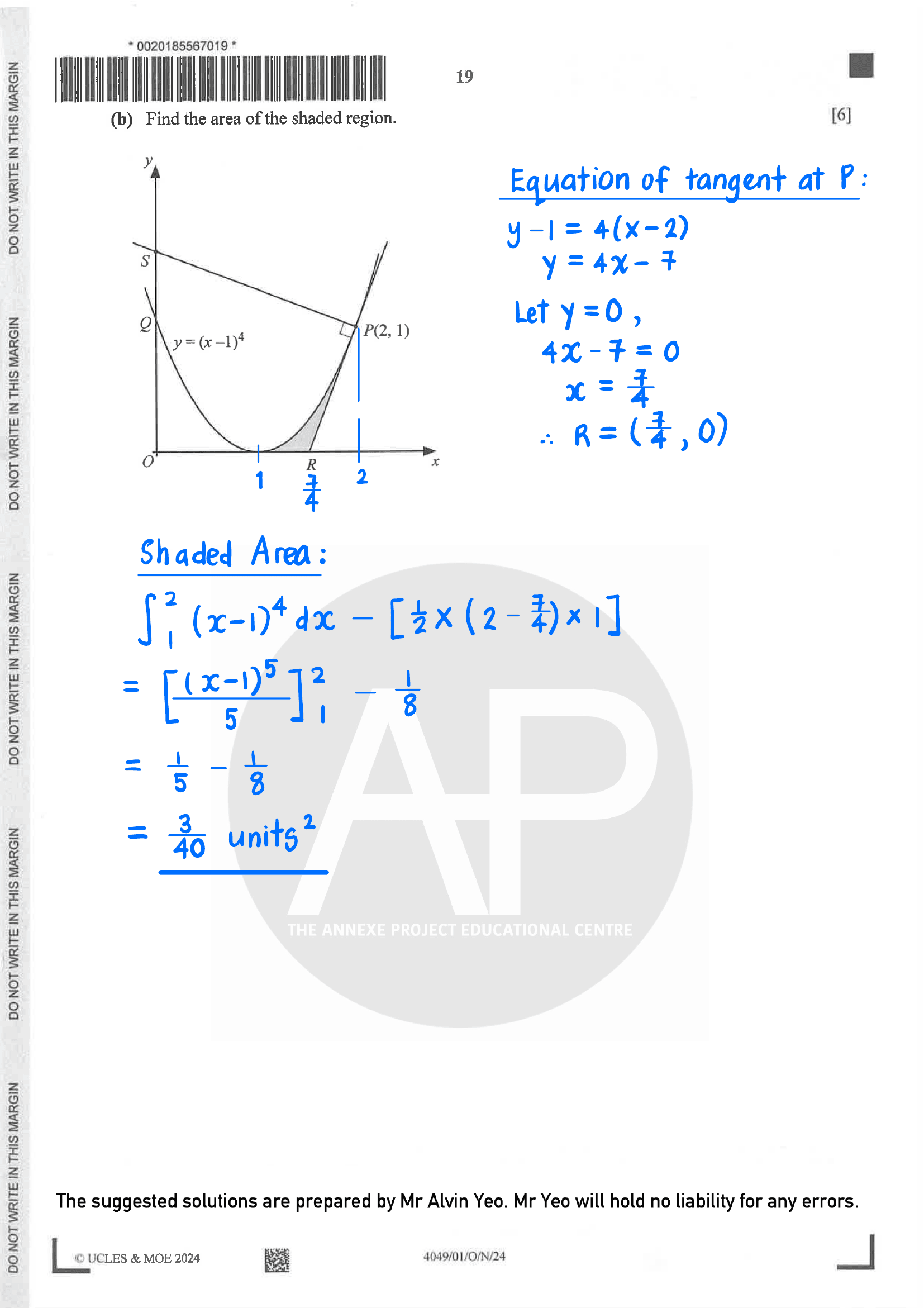 2024 O Level A Math Paper 1 Solutions page 19