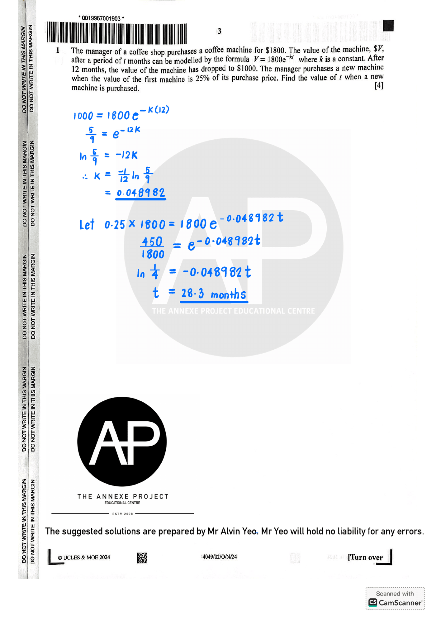 2024 O Level A Math Paper 2 Solutions page 03