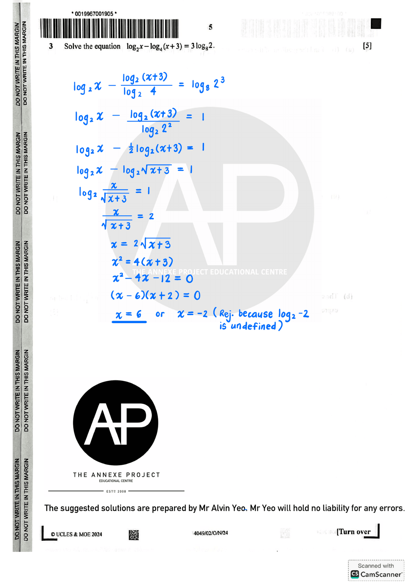 2024 O Level A Math Paper 2 Solutions page 05
