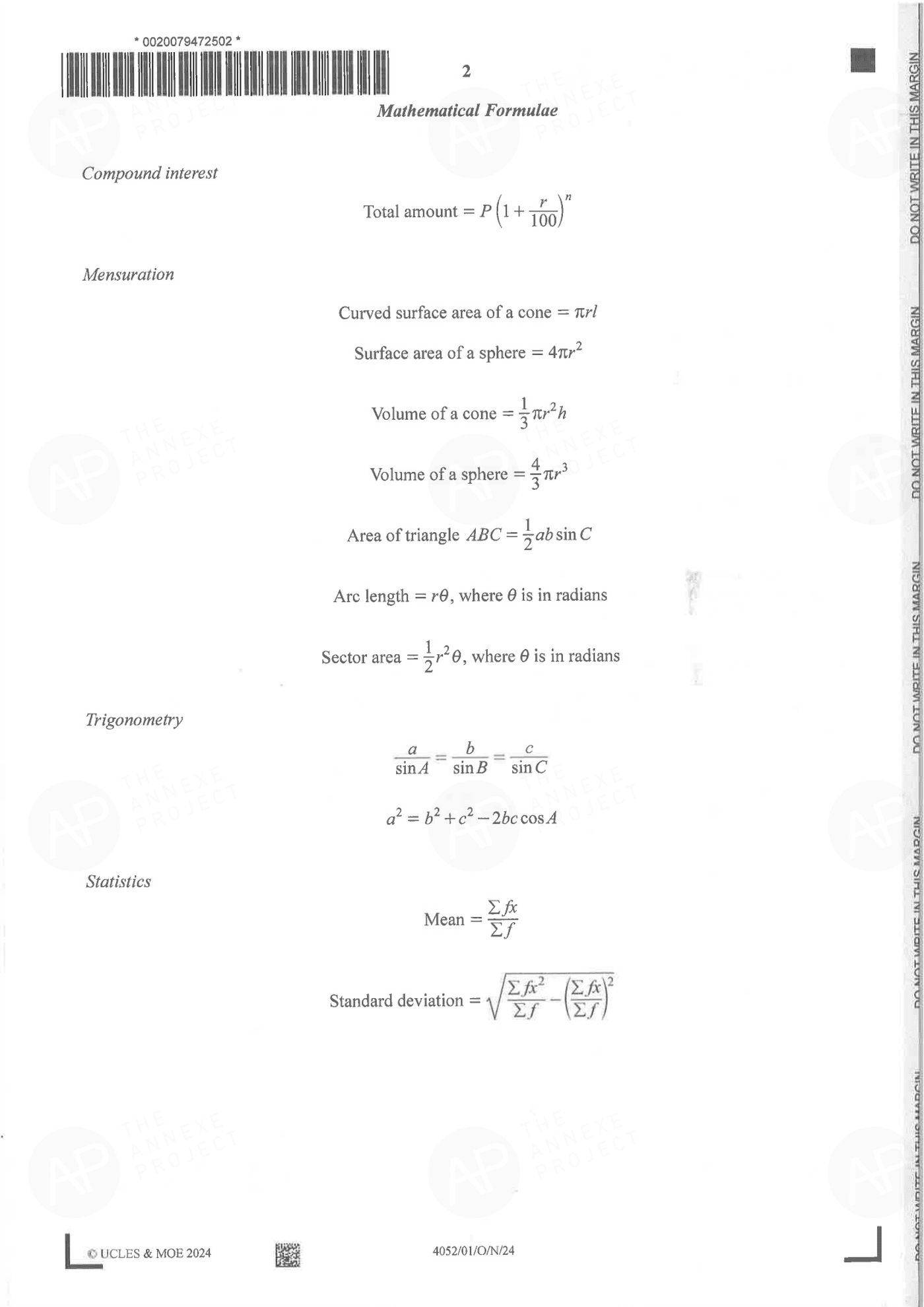 2024 O Level Elementary Mathematics Paper 1 Solutions page 02 fs8
