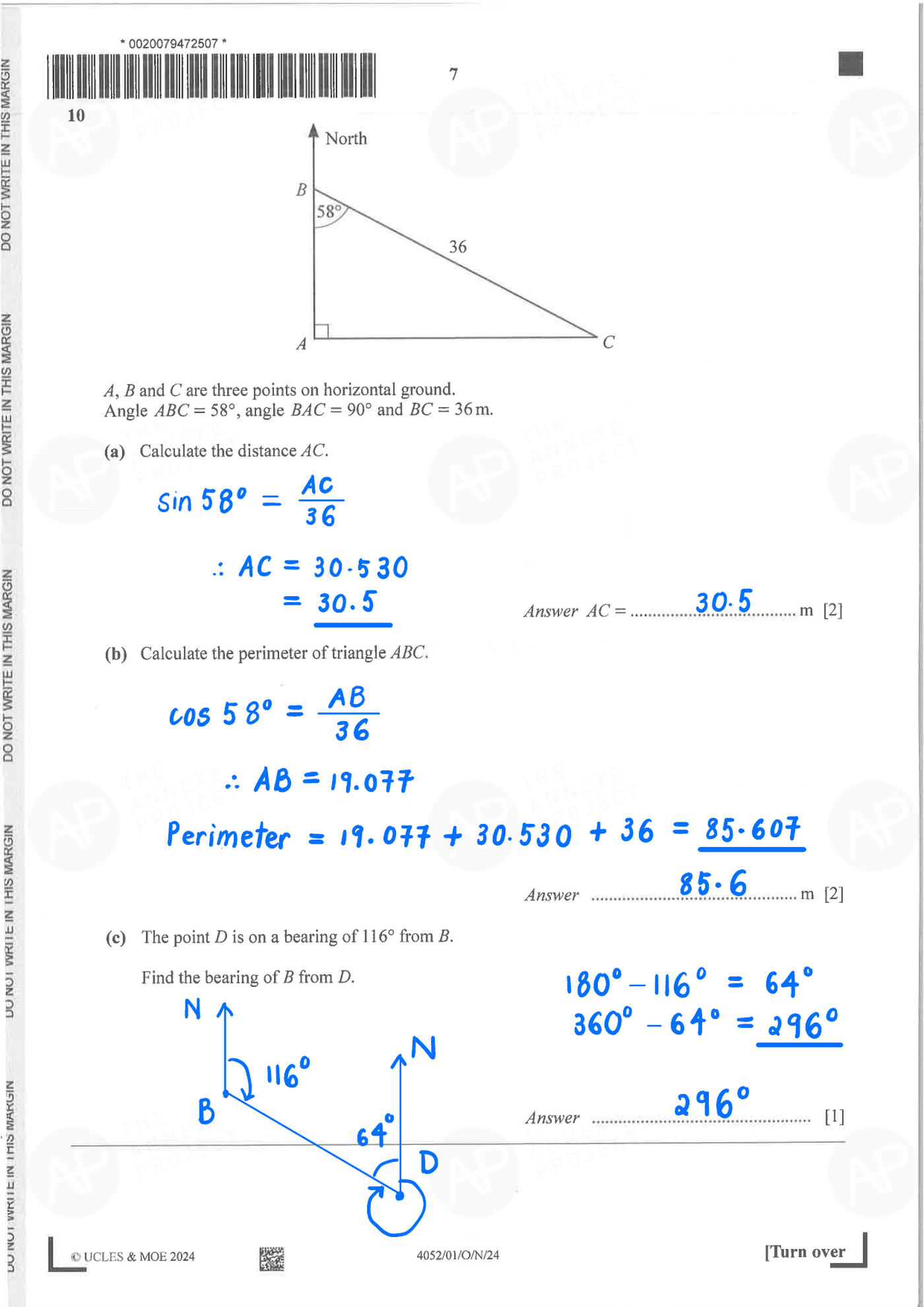 2024 O Level Elementary Mathematics Paper 1 Solutions page 07 fs8