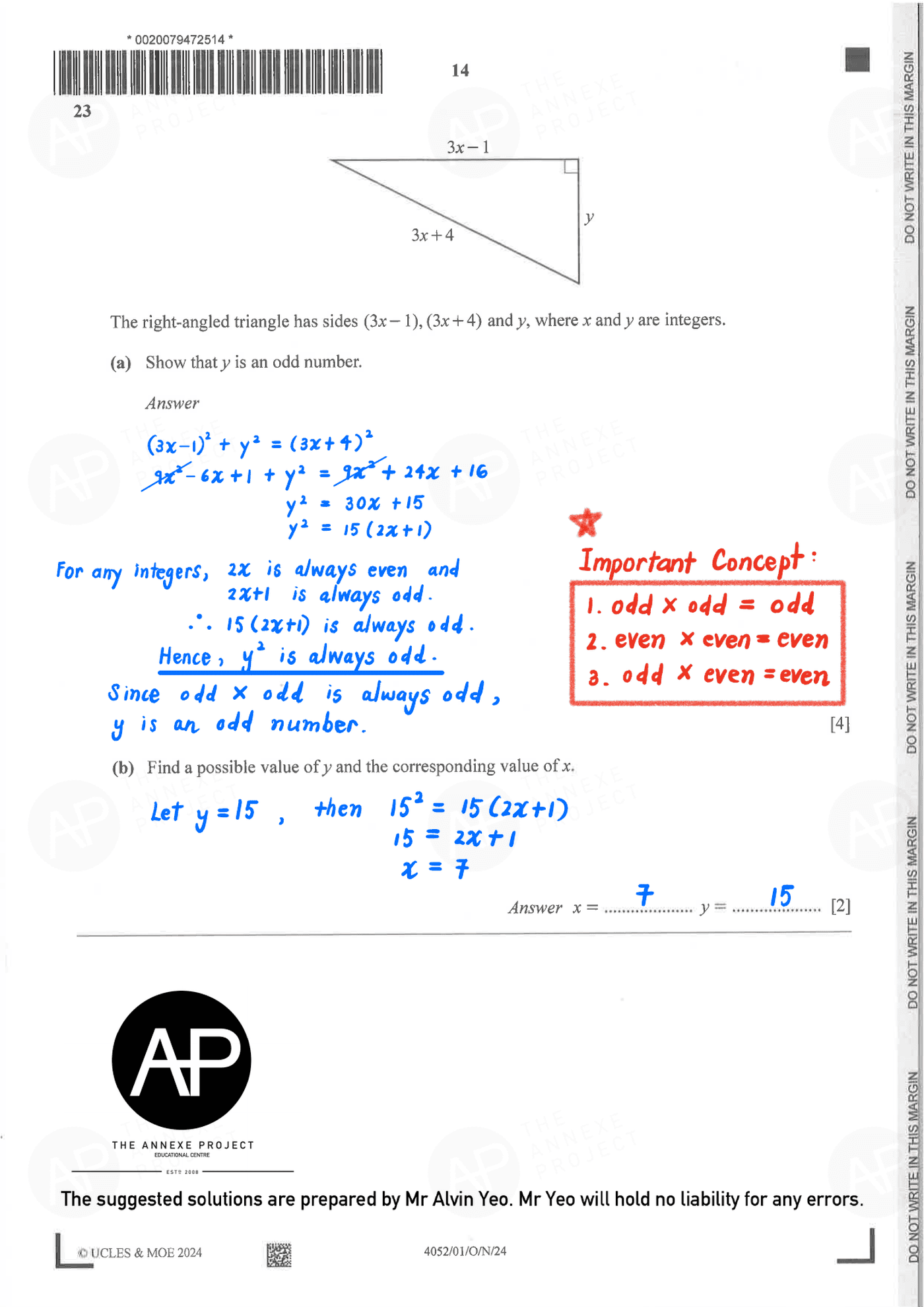 2024 O Level Elementary Mathematics Paper 1 Solutions page 14 fs8
