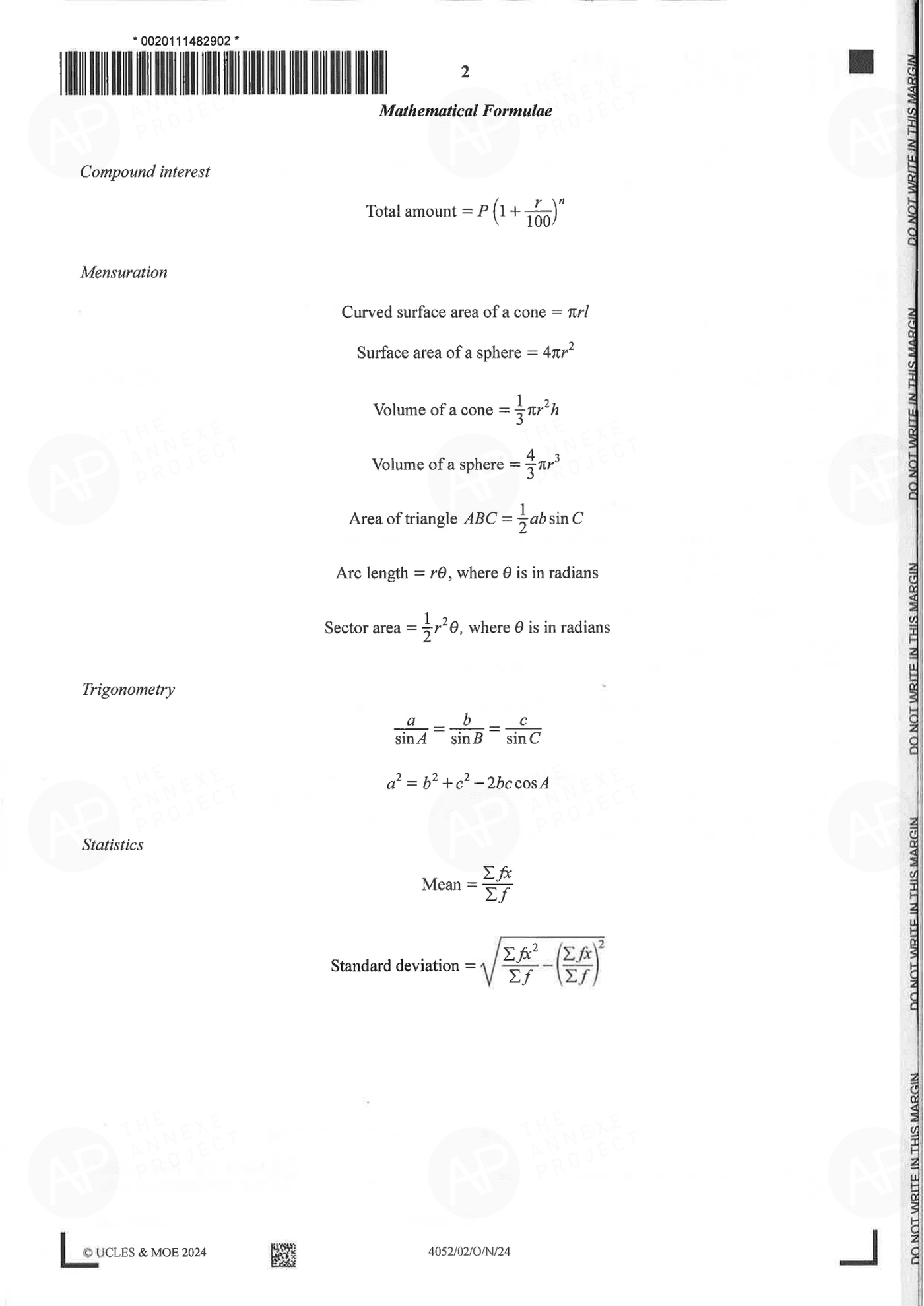 2024 O Level Elementary Mathematics Paper 2 Solutions page 02 fs8