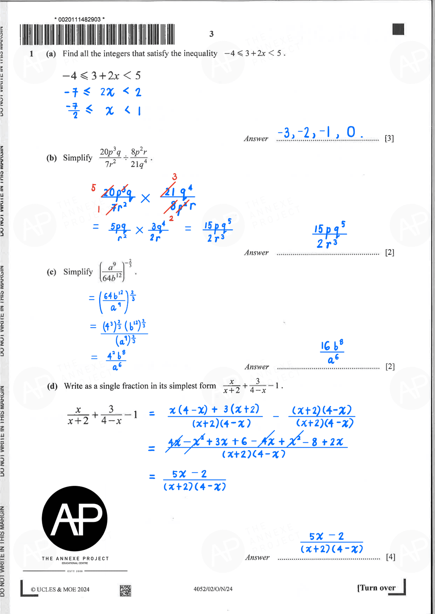 2024 O Level Elementary Mathematics Paper 2 Solutions page 03 fs8