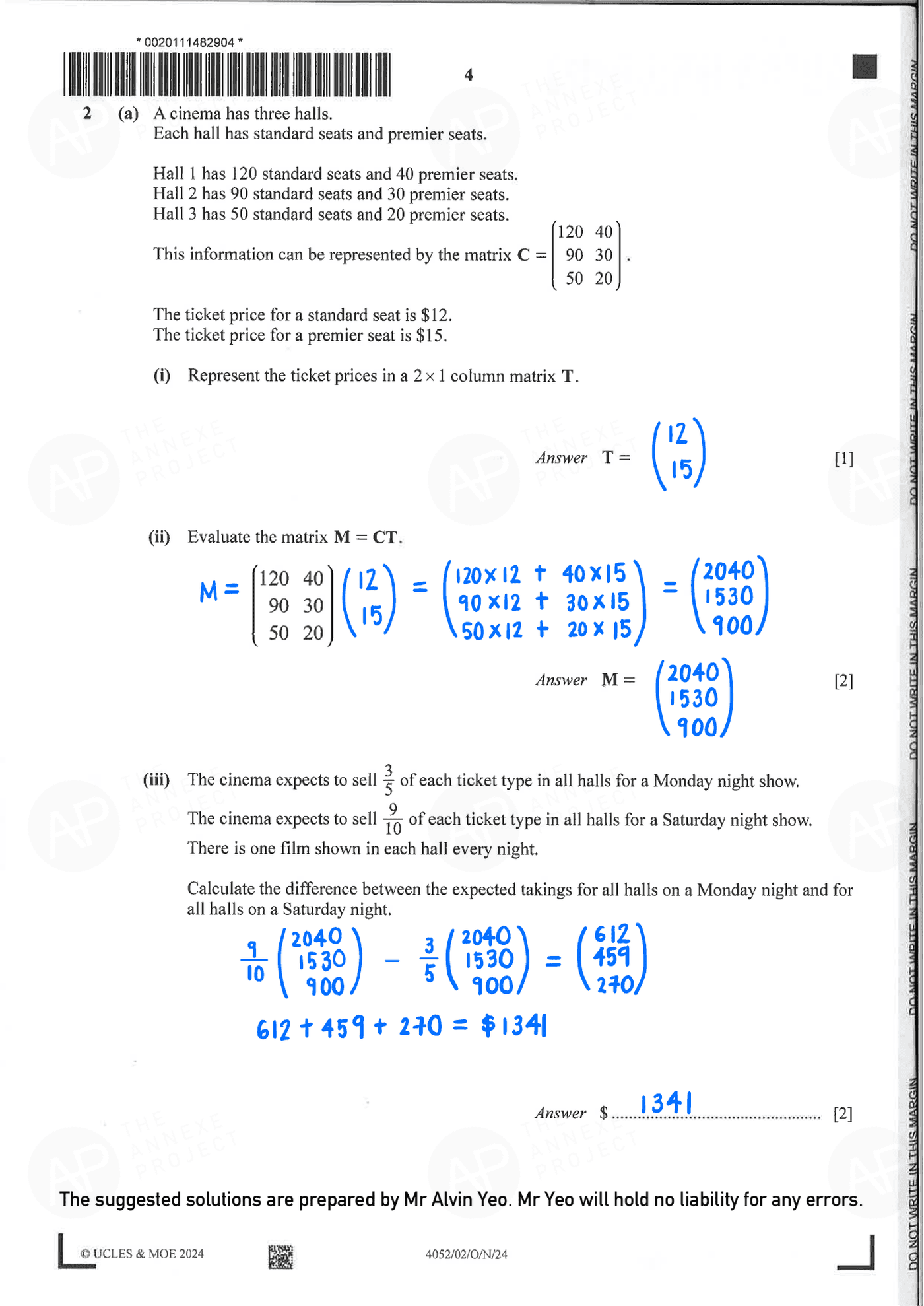 2024 O Level Elementary Mathematics Paper 2 Solutions page 04 fs8