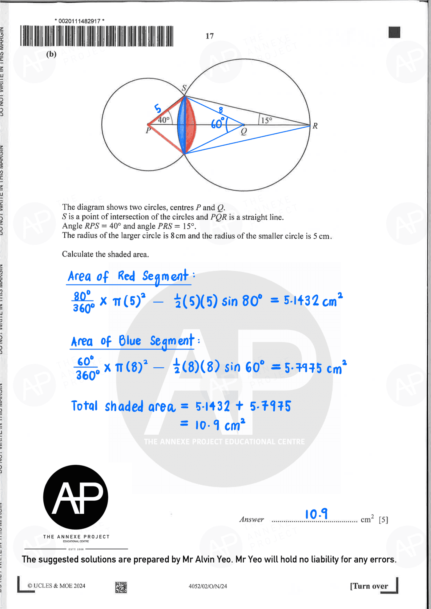 2024 O Level Elementary Mathematics Paper 2 Solutions page 17 fs8
