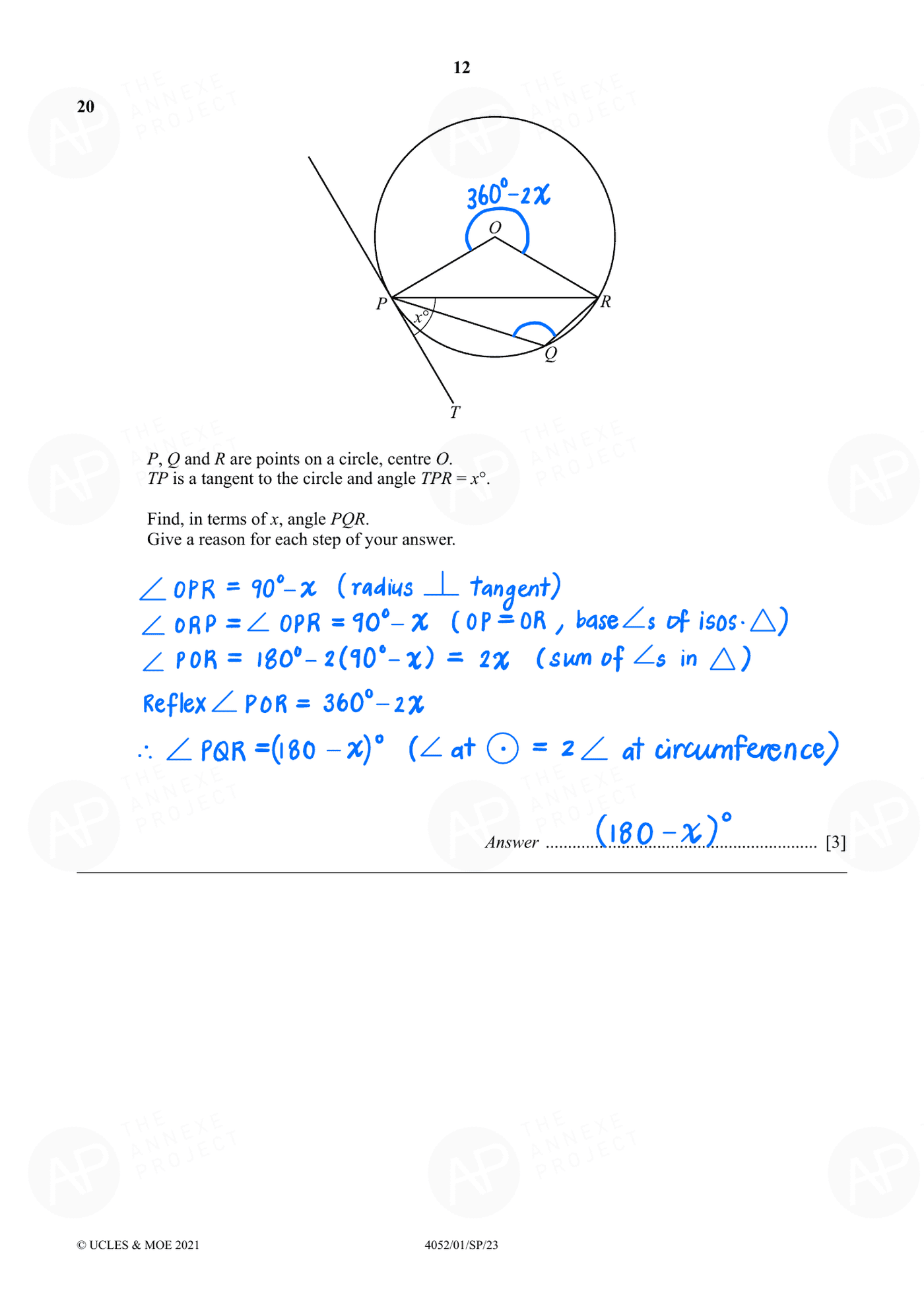 Annexe Project 2023 O Level Elementary Mathematics Specimen Paper 1 page 12 fs8