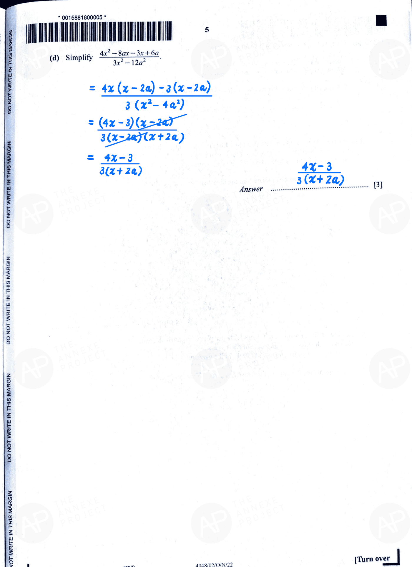 O level E Math Paper 2 page 02 fs8