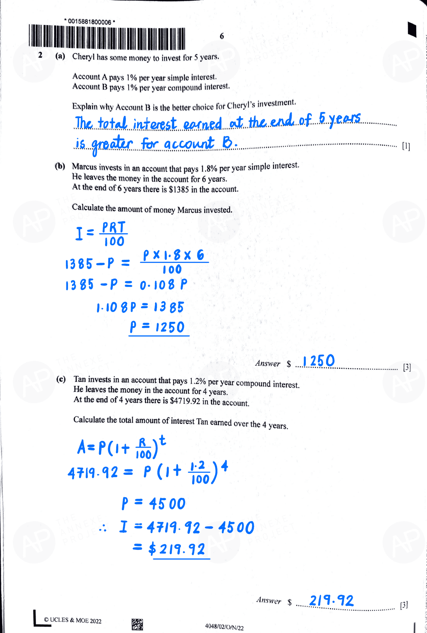 O level E Math Paper 2 page 03 fs8