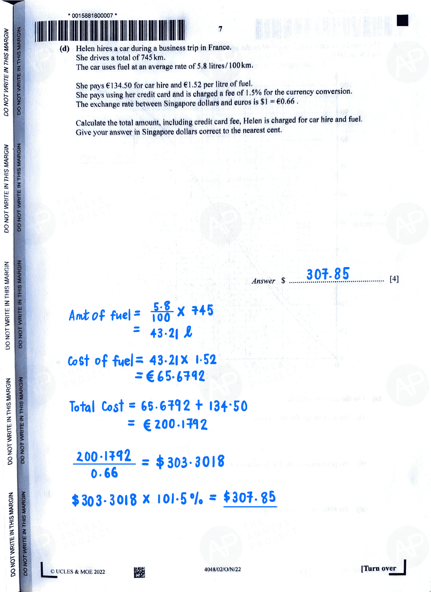 O level E Math Paper 2 page 04 fs8