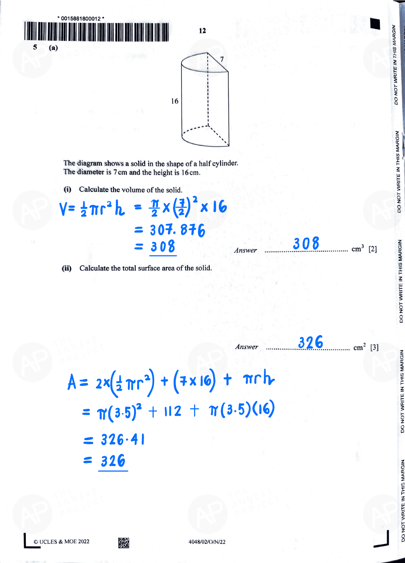 O level E Math Paper 2 page 09 fs8