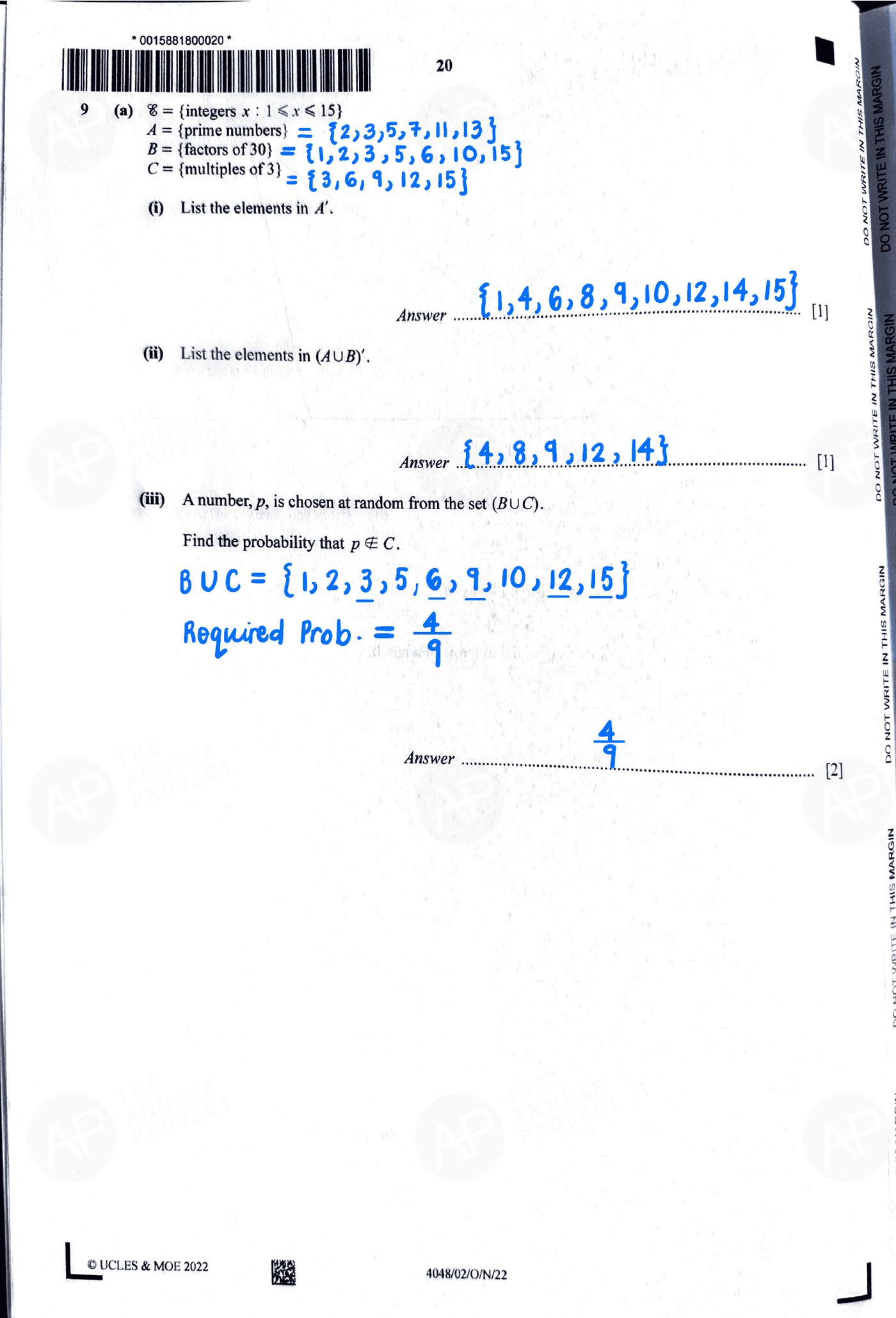 O level E Math Paper 2 page 18 fs8