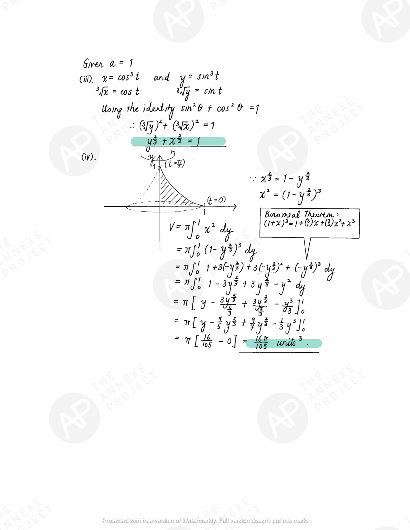 The Annexe Project A Level H2 Math Tuition 2017 A Level Specimen Paper 1 solution 10