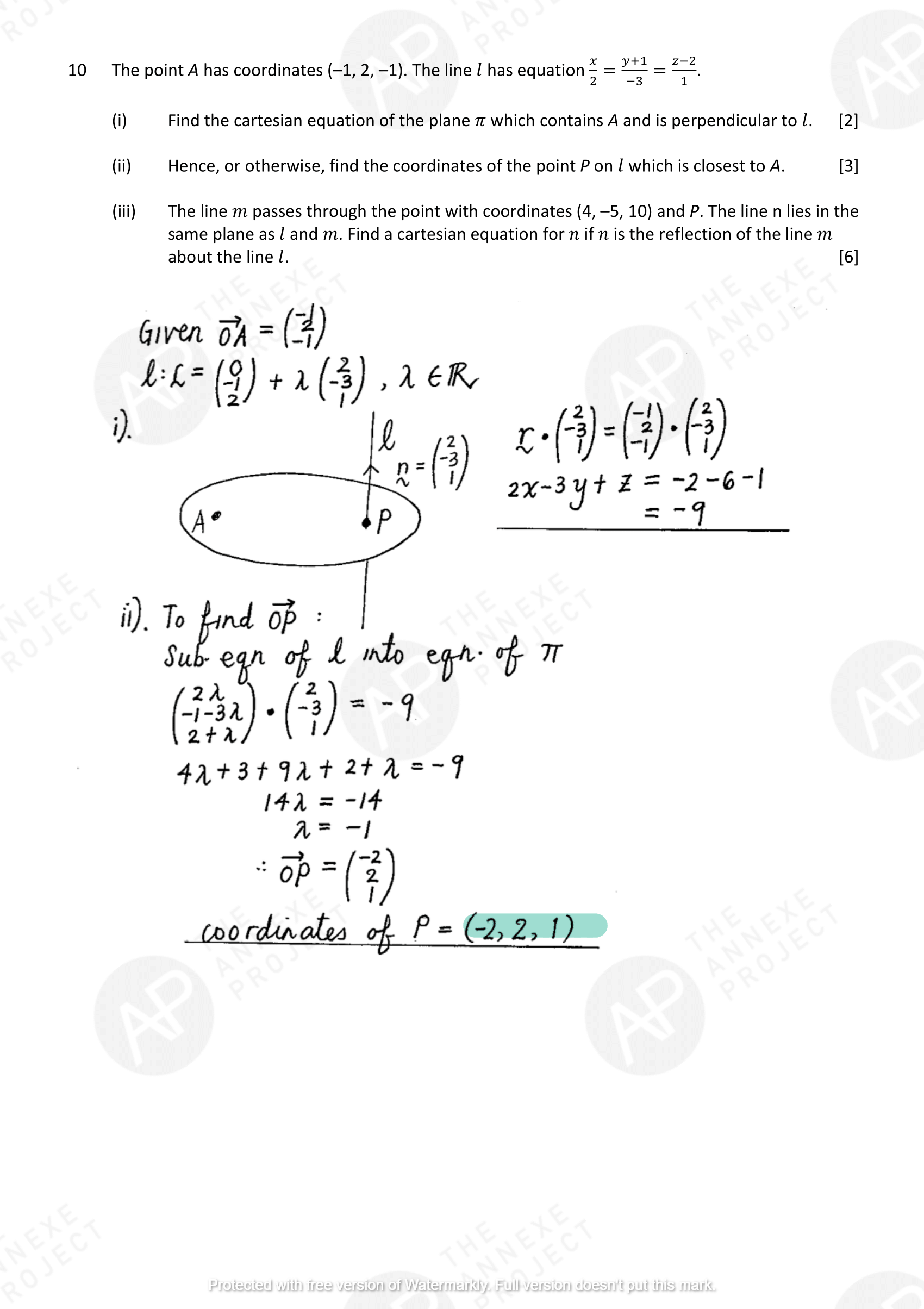 The Annexe Project A Level H2 Math Tuition 2017 A Level Specimen Paper 1 solution 13