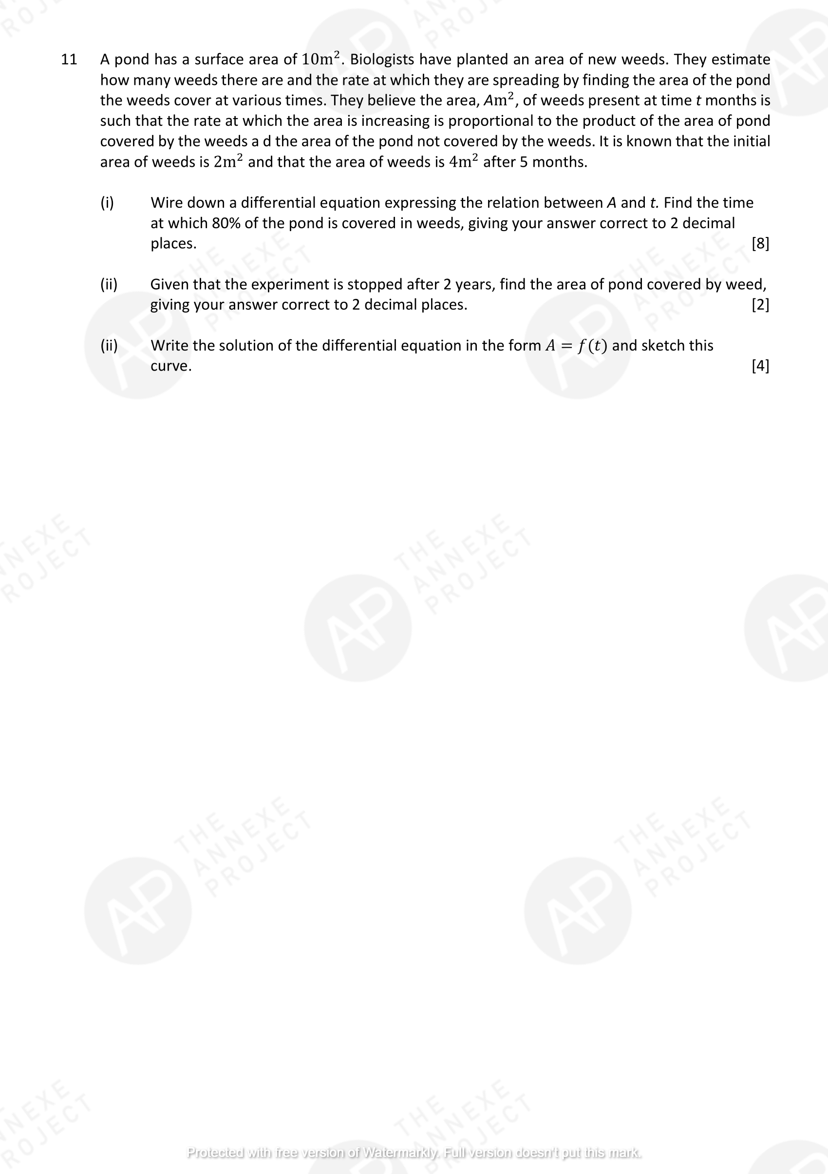 The Annexe Project A Level H2 Math Tuition 2017 A Level Specimen Paper 1 solution 15