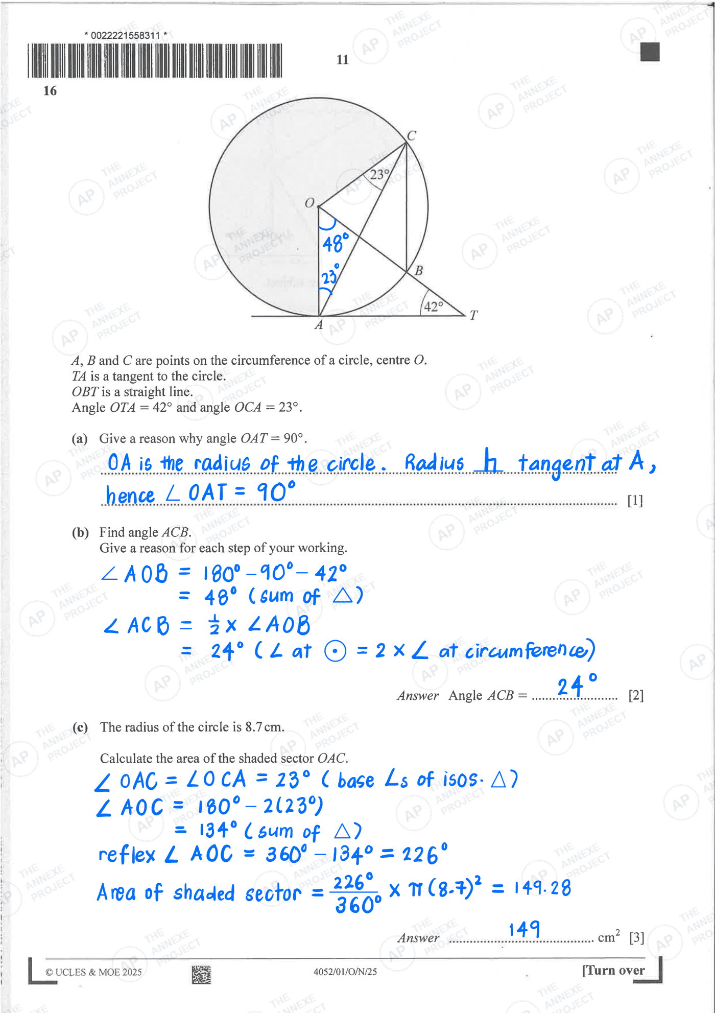 2025 O Level Elementary Mathematics Paper 1 Solutions page 11 fs8 1
