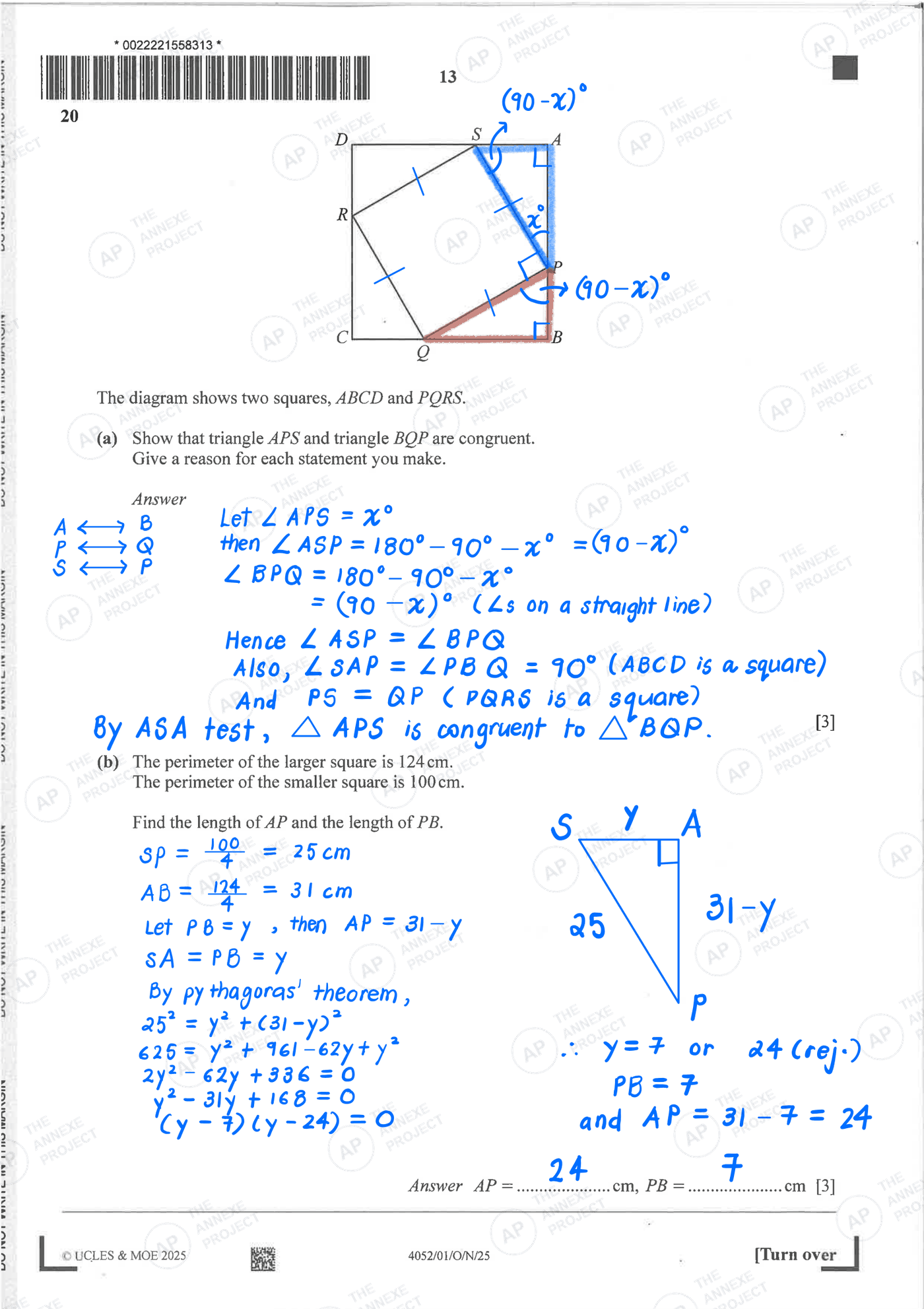 2025 O Level Elementary Mathematics Paper 1 Solutions page 13 fs8 1
