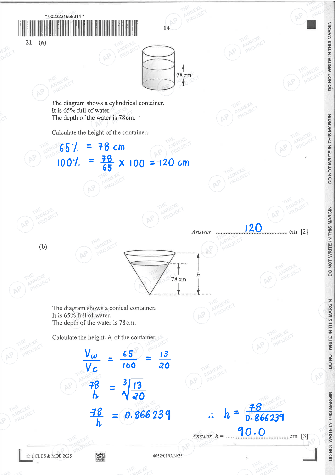 2025 O Level Elementary Mathematics Paper 1 Solutions page 14 fs8 1