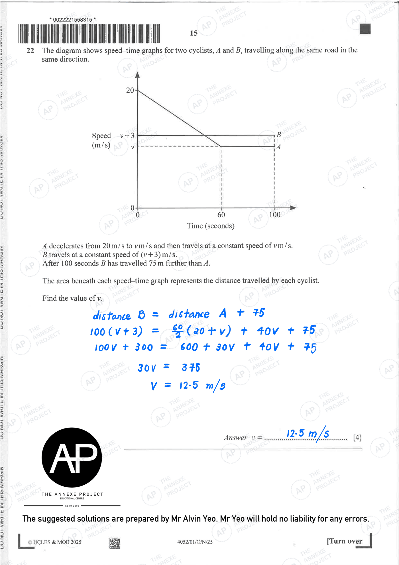 2025 O Level Elementary Mathematics Paper 1 Solutions page 15 fs8 1