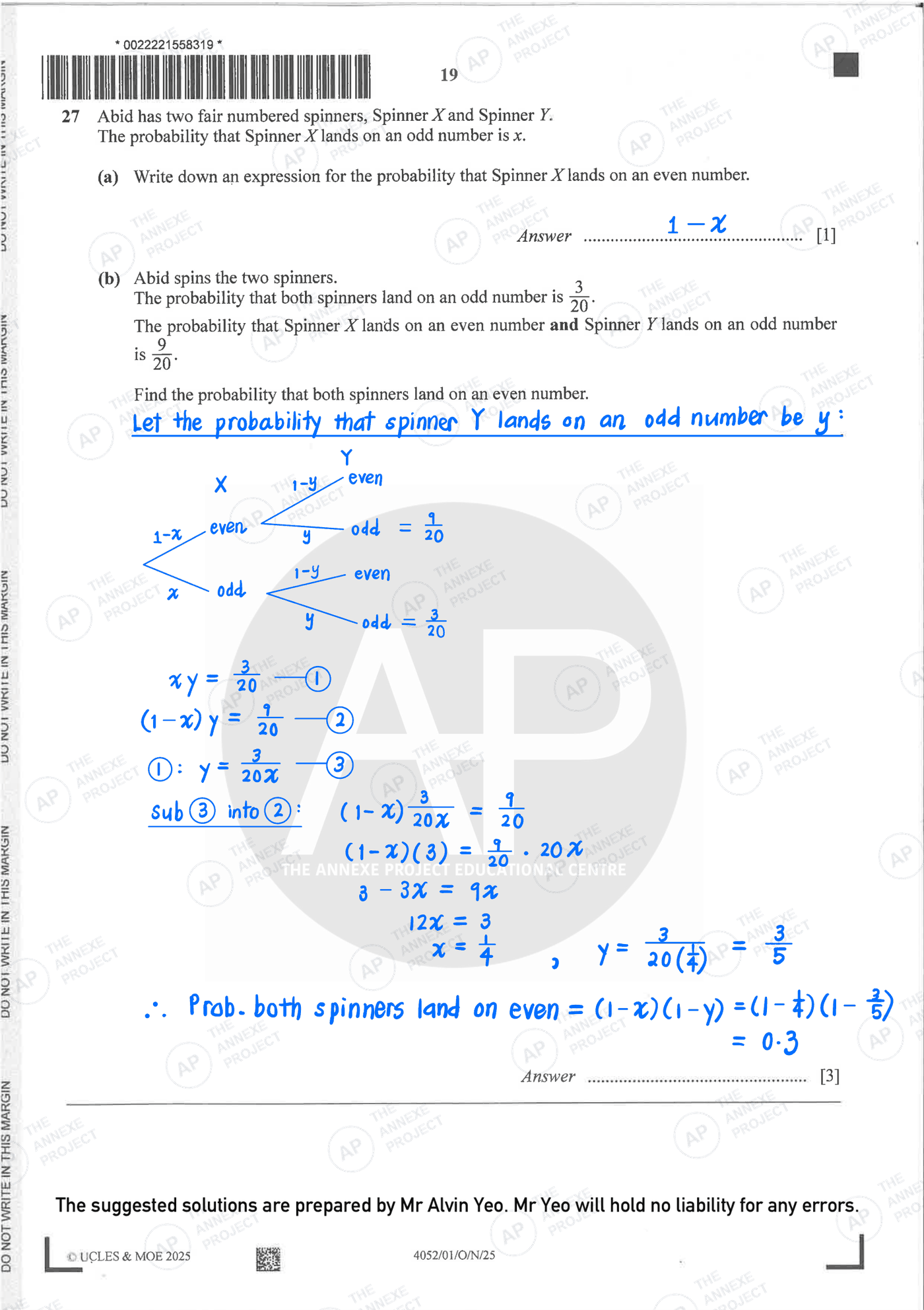 2025 O Level Elementary Mathematics Paper 1 Solutions page 19 fs8 1