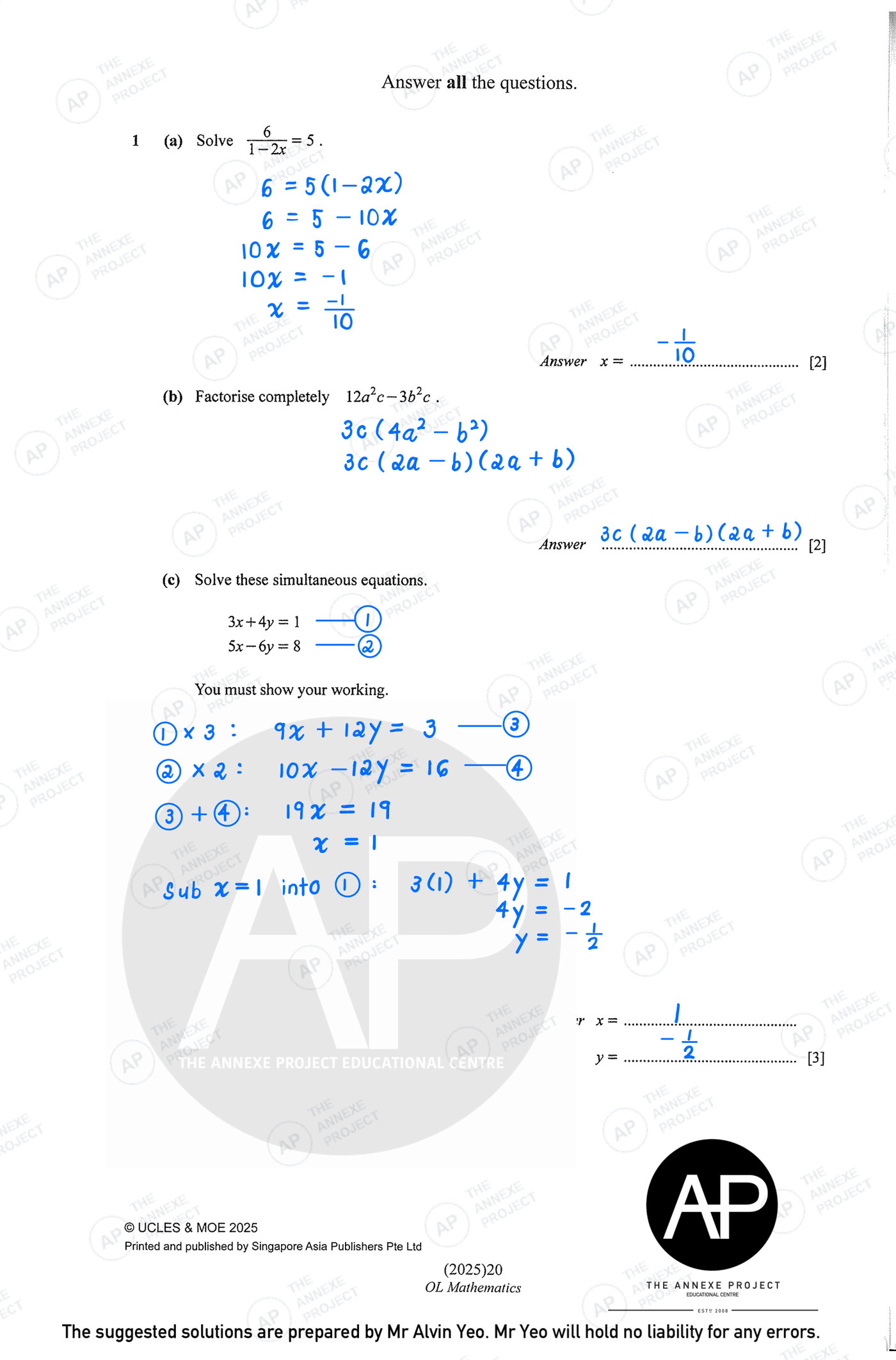 2025 O Level Elementary Mathematics Paper 2 Solutions page 02 fs8