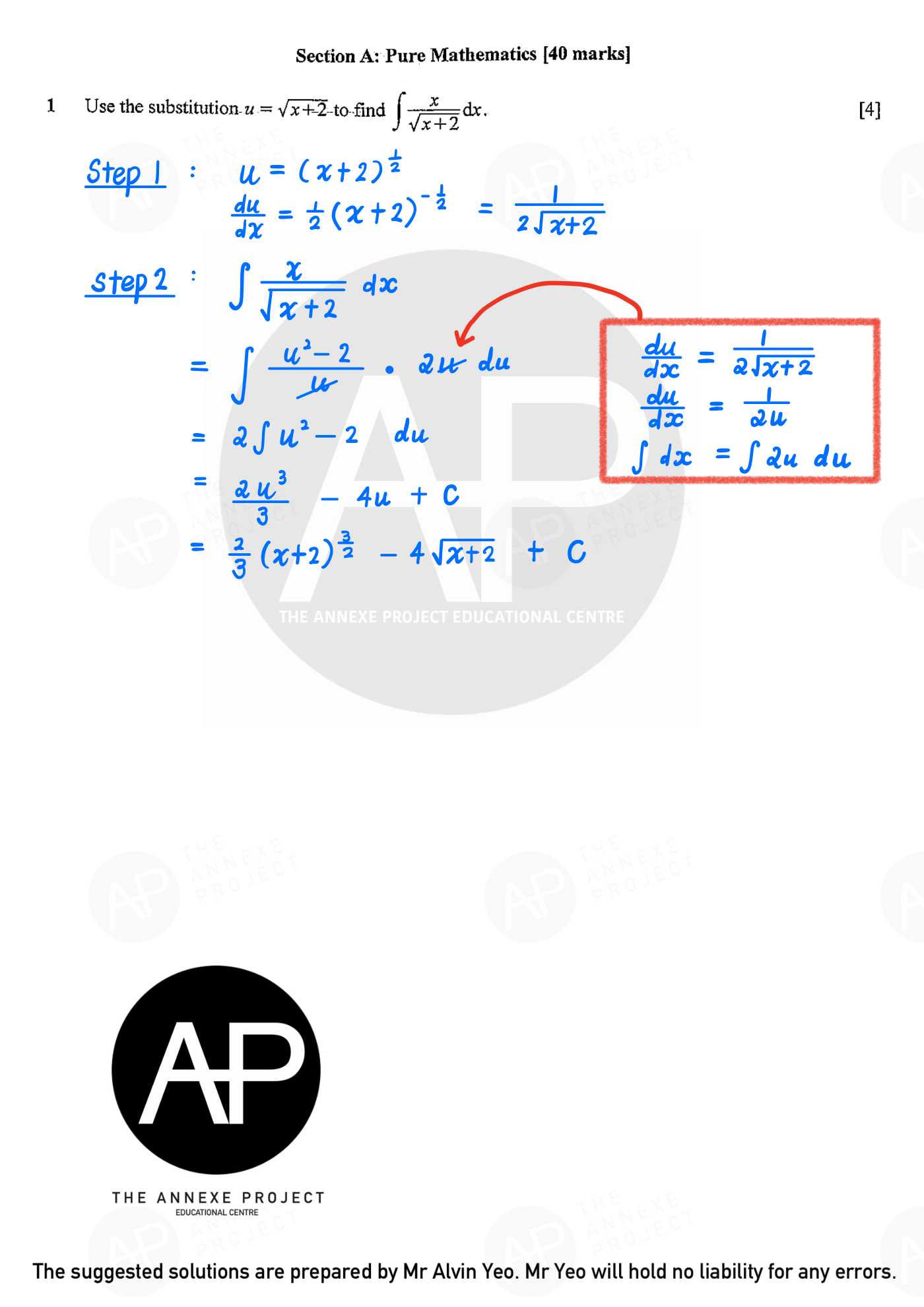 2022 GCE A LEVEL H2 MATHEMATICS PAPER 2 SOLUTION 2 2022 A Level H2 Mathematics Paper 2 solution page 02 fs8