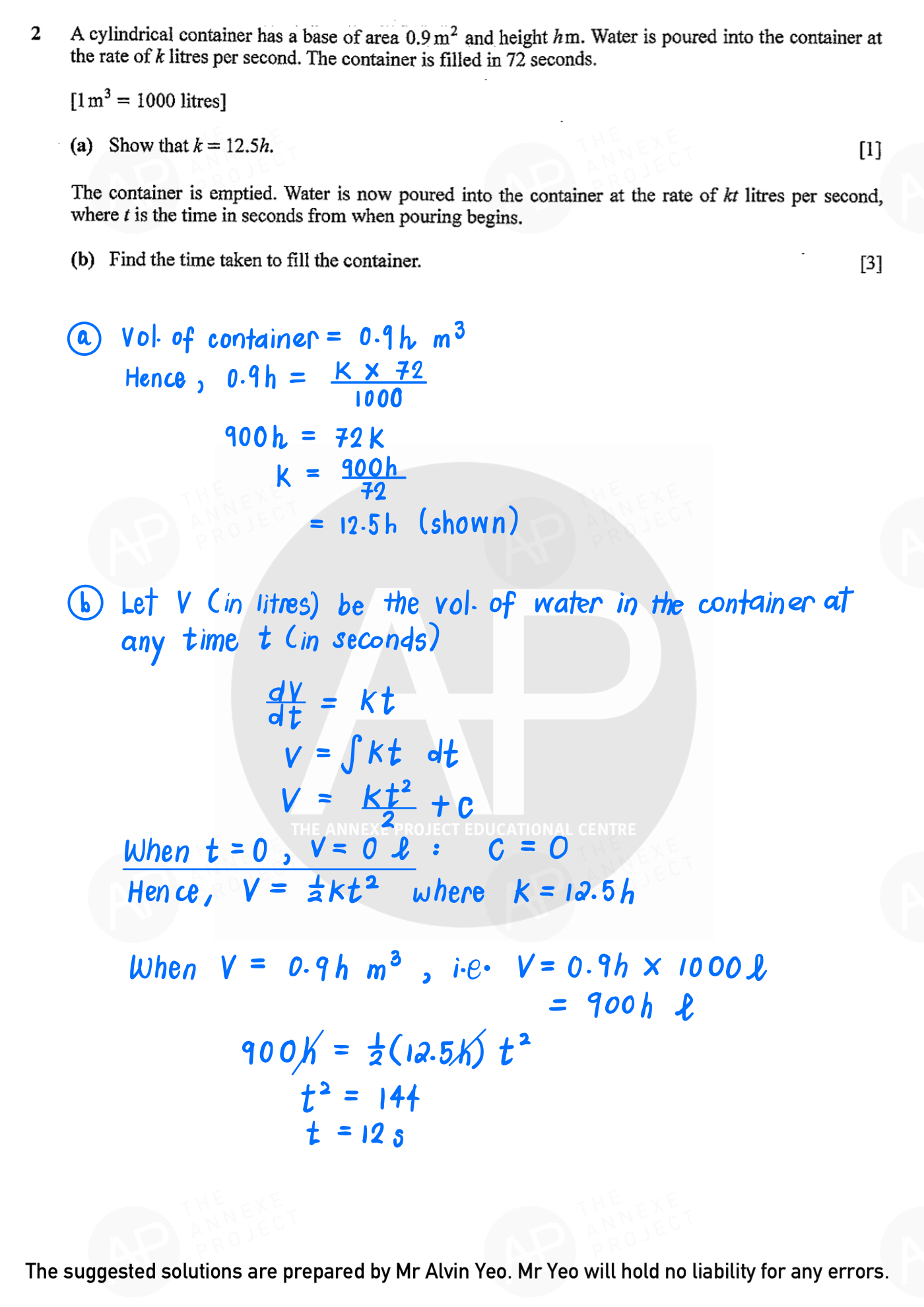 2022 GCE A LEVEL H2 MATHEMATICS PAPER 2 SOLUTION 3 2022 A Level H2 Mathematics Paper 2 solution page 03 fs8