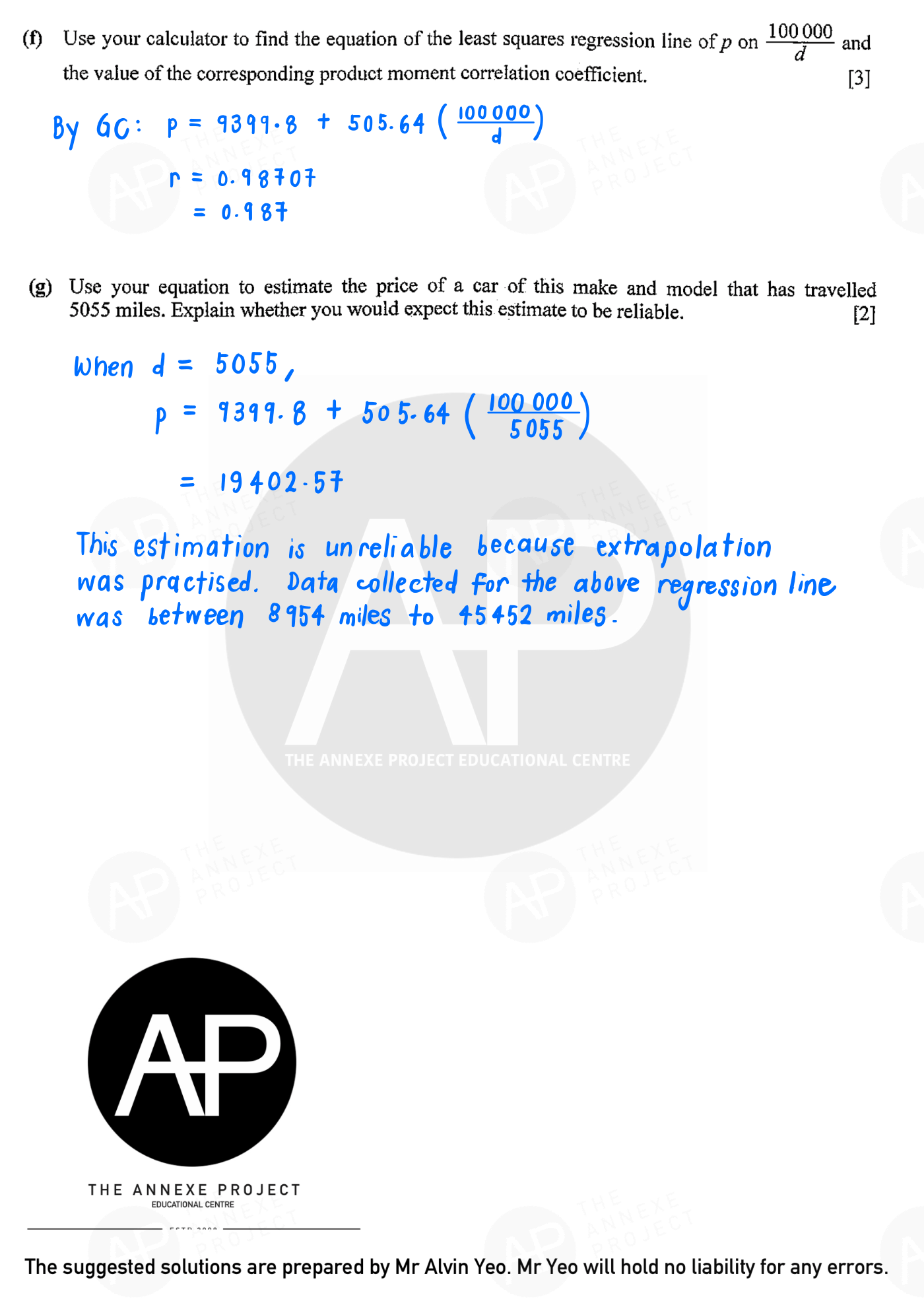 2022 GCE A LEVEL H2 MATHEMATICS PAPER 2 SOLUTION 19 2022 A Level H2 Mathematics Paper 2 solution page 19 fs8